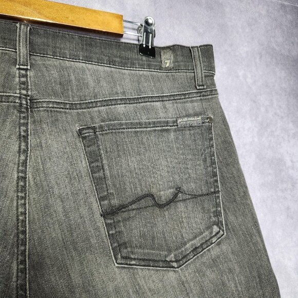 7 For All Mankind Slimmy Jeans Mens 36x34 Slim Fit Stretch Denim Dark Gray Wash - Picture 10 of 14